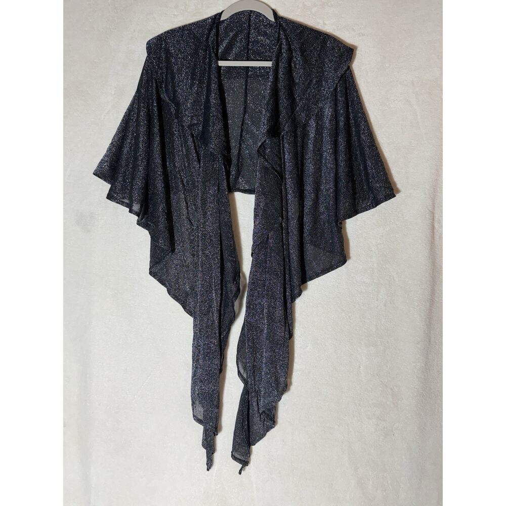 Women’s Black and Silver Metallic Wrap Shaw Dressy One Size Fits Most